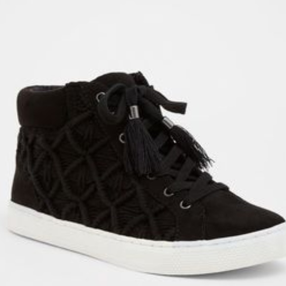 torrid Shoes | Black Crochet High Top 